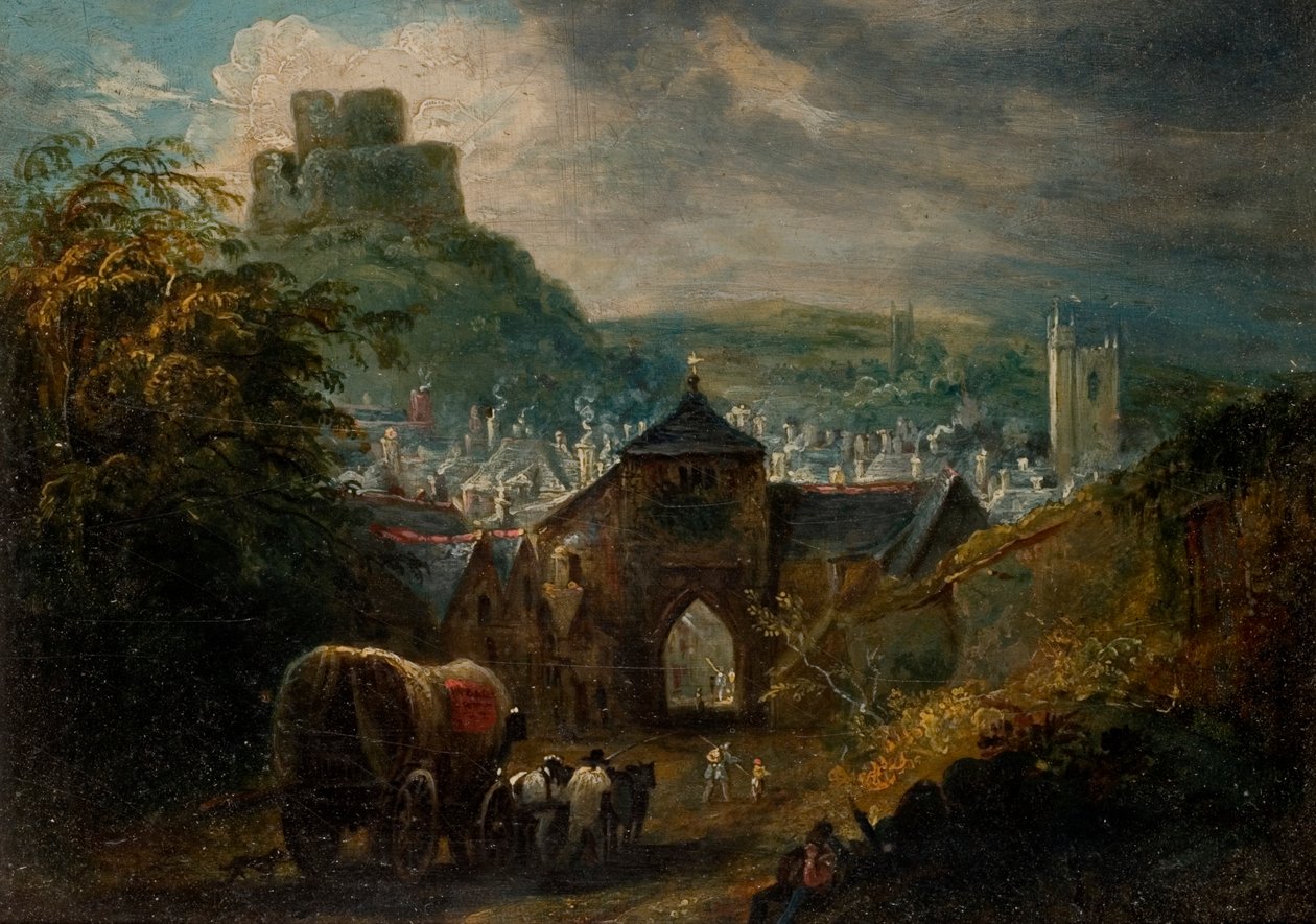Glastonbury, Somerset (olej na pokładzie) autorstwa Henry Perlee Parker