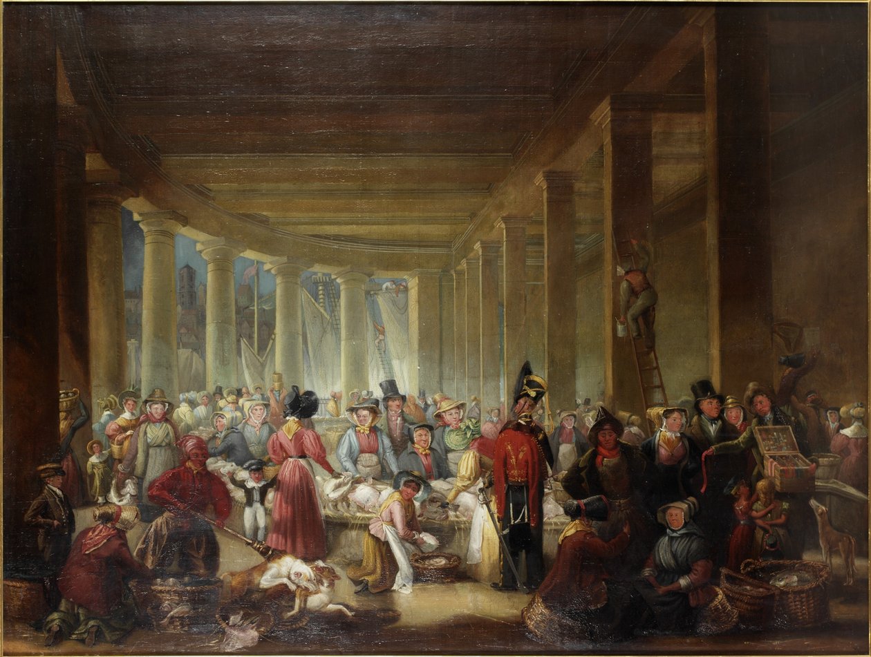 Stary Targ Rybny, Sandhill, Newcastle upon Tyne (olej na płótnie) autorstwa Henry Perlee Parker