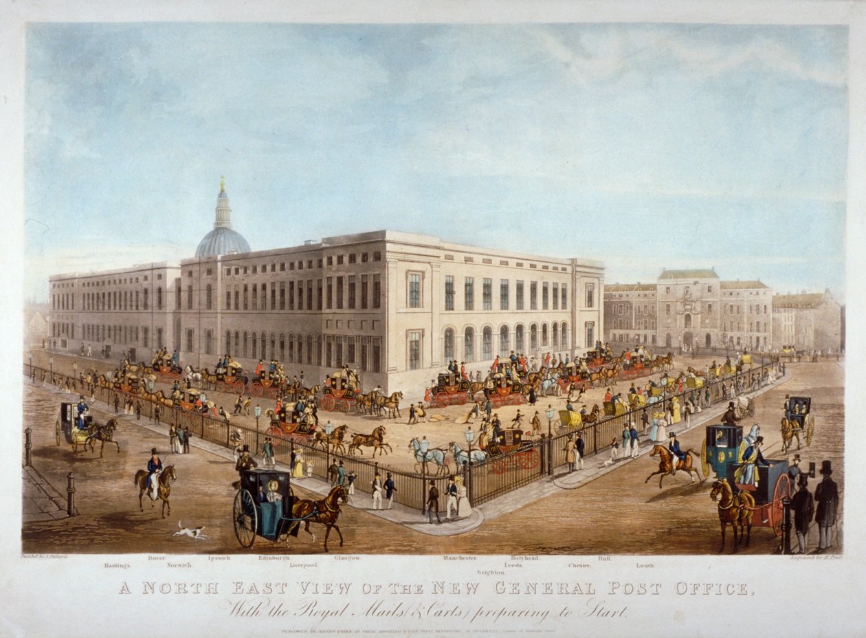 Nowy Główny Urząd Pocztowy, City of London, c1830 autorstwa Henry Pyall