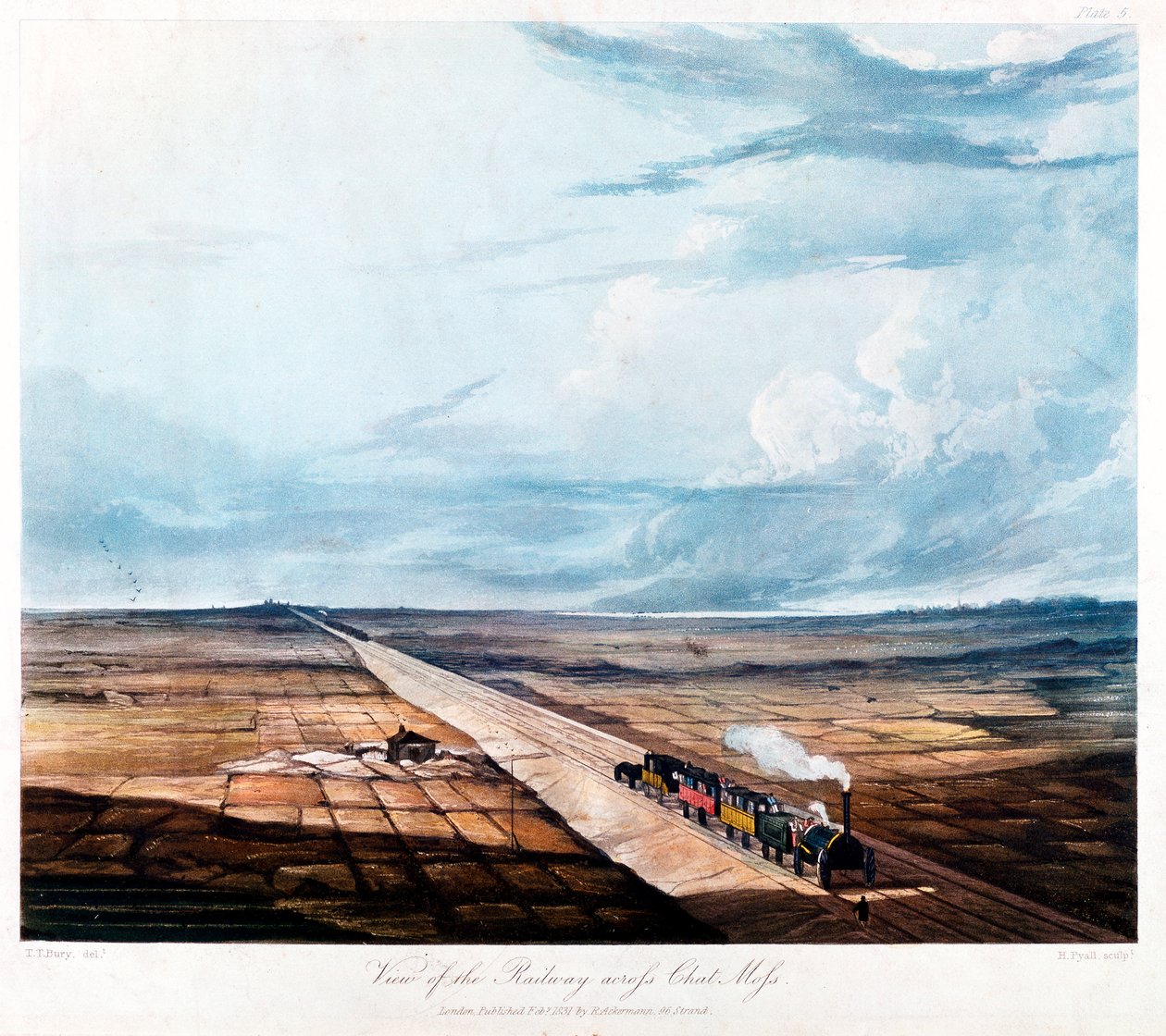 Przejazd kolejowy Chat Moss, Lancashire, 1831 autorstwa Henry Pyall