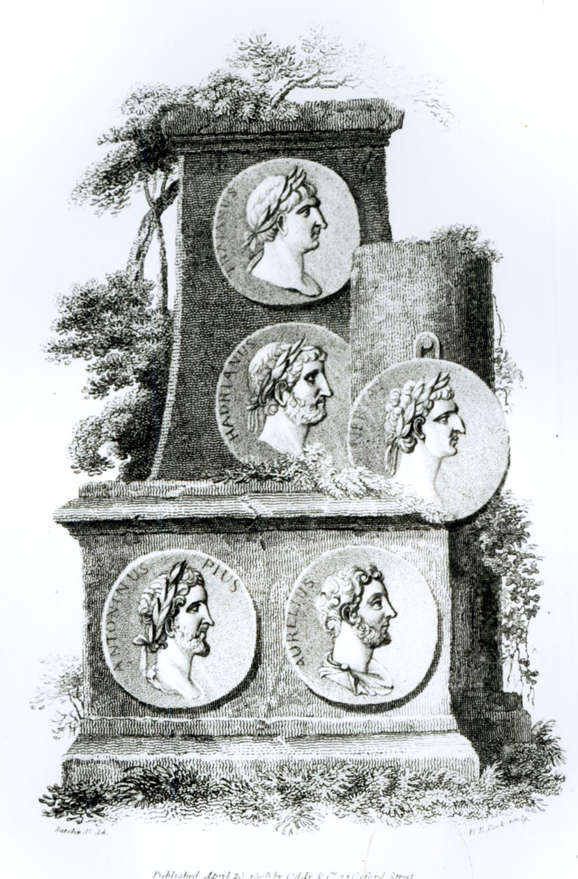 Portrety cesarzy rzymskich z „Historii schyłku i upadku Cesarstwa Rzymskiego” Edwarda Gibbona, t. 2, 1808 autorstwa Henry R. Cook