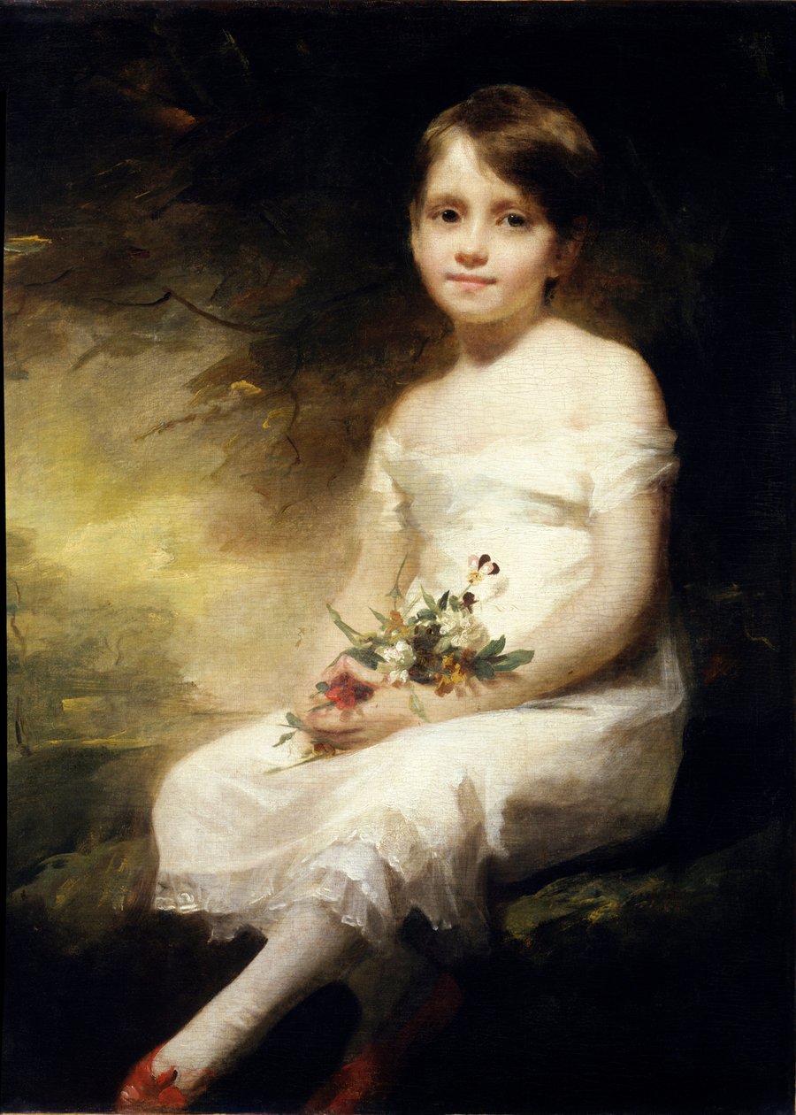 Portret Nancy Graham lub małej dziewczynki trzymającej kwiaty Obraz Henry Raeburn (1756-1823) (ec.angl.) XIX w. Nd. 0,91x0,71 m Paryż, muzeum Luwru. autorstwa Henry Raeburn