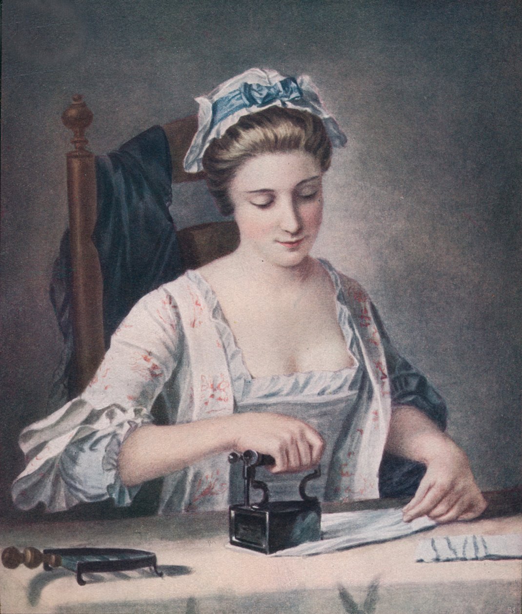 Prasująca pokojówka, c1765, 1905 autorstwa Henry Robert Morland