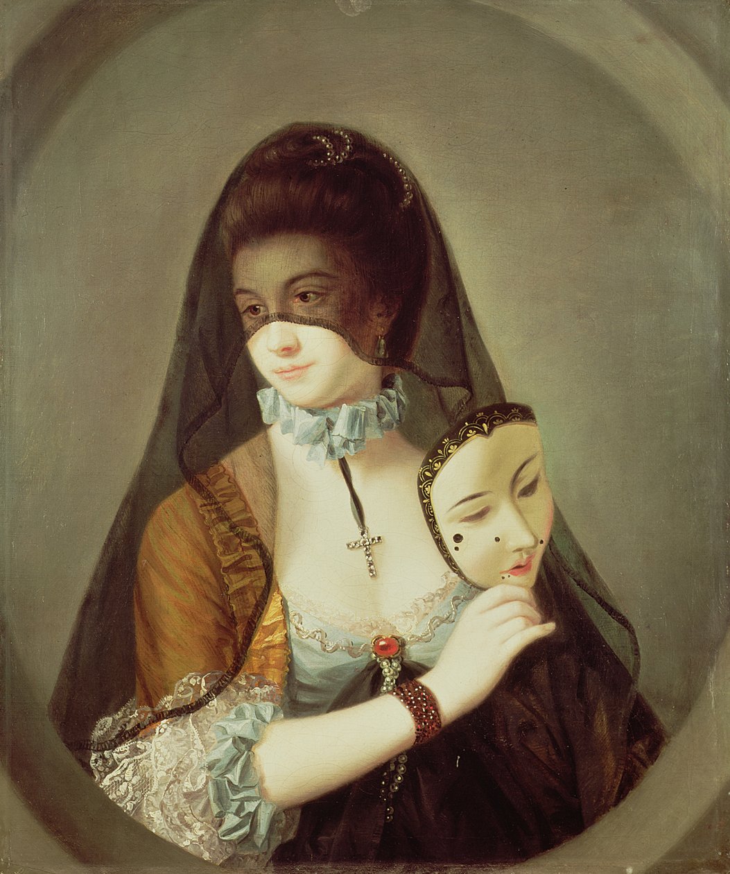Piękna zakonnica zdemaskowana (olej na płótnie) autorstwa Henry Robert Morland