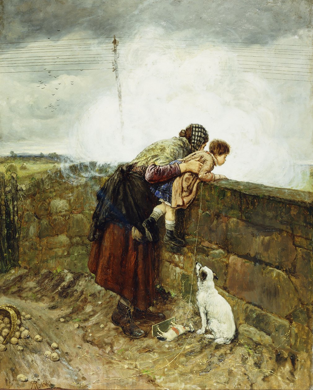 Oglądanie pociągu parowego, 1880 autorstwa Henry Robert Robertson