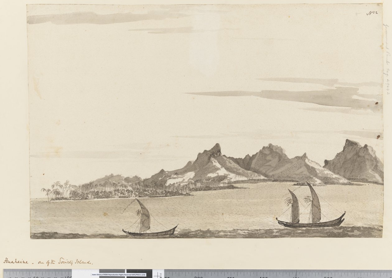 Strona 22 Huaheine, jedna z wysp towarzyskich, 1768-75 (wc) autorstwa Henry Roberts