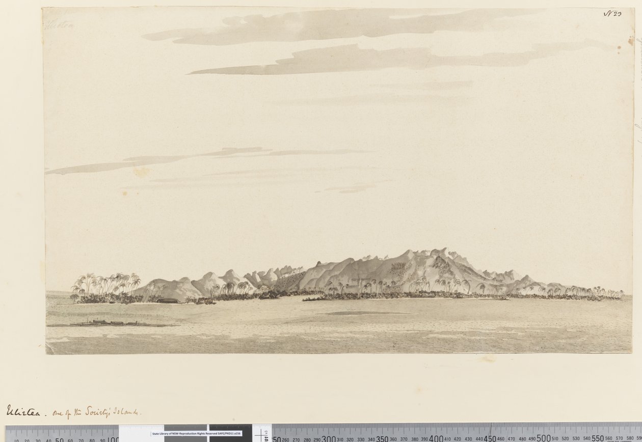 Strona 23 Ulietea, jedna z Wysp Towarzystwa, 1768-75 (wc) autorstwa Henry Roberts