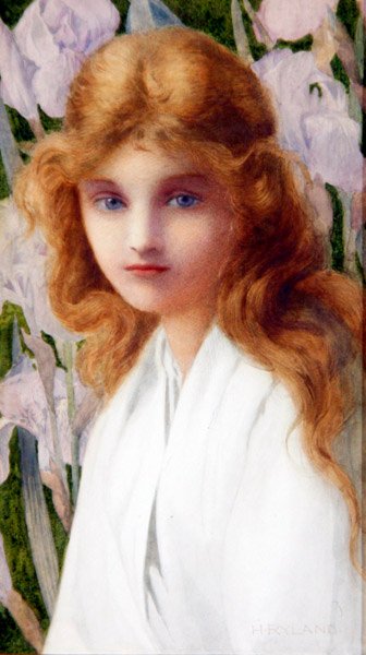 Irysy, ok.1885 (tempera na zaprawie) autorstwa Henry Ryland