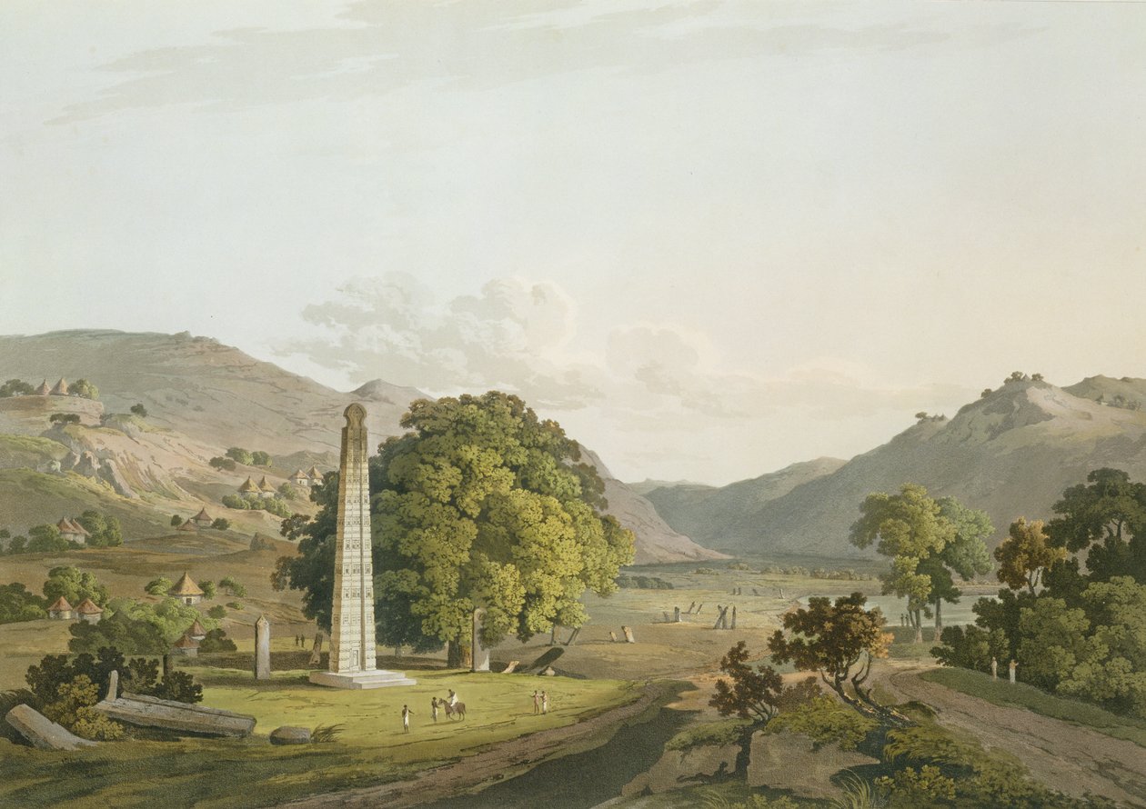 Obelisk w Aksum, ryty Daniel Havell (1785-1826) 1809 (akwatinta) autorstwa Henry Salt