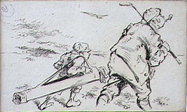 The Bumble Golfer, ilustracja z magazynu „Graphics”, wyd. c.1870 (lito) autorstwa Henry Sandercock
