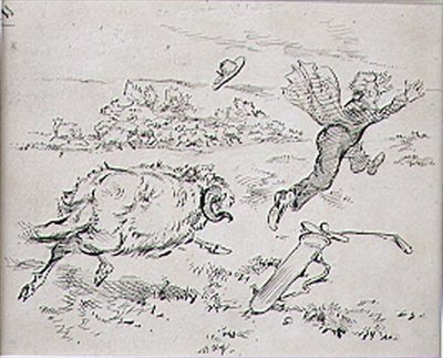The Disturbed Golfer, ilustracja z magazynu „Graphic”, wyd. c.1870 (lito) autorstwa Henry Sandercock