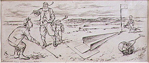 The Guided Golfer, ilustracja z magazynu „Graphic”, wyd. ok. 1870 (lito) autorstwa Henry Sandercock