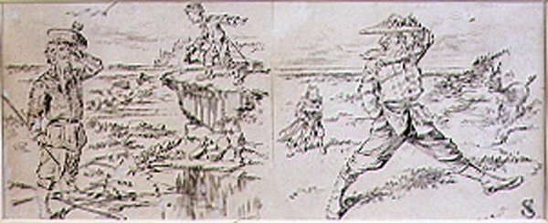 Niecierpliwy golfista, ilustracja z magazynu „Graphic”, wyd. c.1870 (lito) autorstwa Henry Sandercock