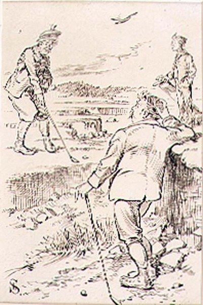 The Winning Golfer, ilustracja z magazynu „Graphic”, wyd. c.1870 (lito) autorstwa Henry Sandercock