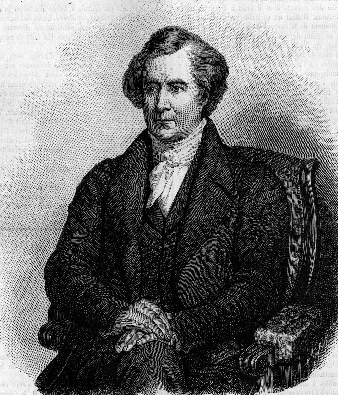 Portret Francois Arago (1786-1853), francuskiego astronoma, fizyka i polityka. (Z obrazu Henri Scheffera). Rycina w „Przyroda: przegląd nauk i ich zastosowania w sztuce i przemyśle” z dnia 6 marca 1886 r. autorstwa Henry Scheffer