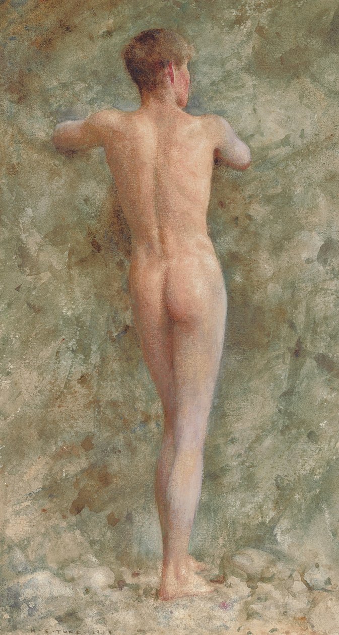 Stojący akt męski, 1914 autorstwa Henry Scott Tuke