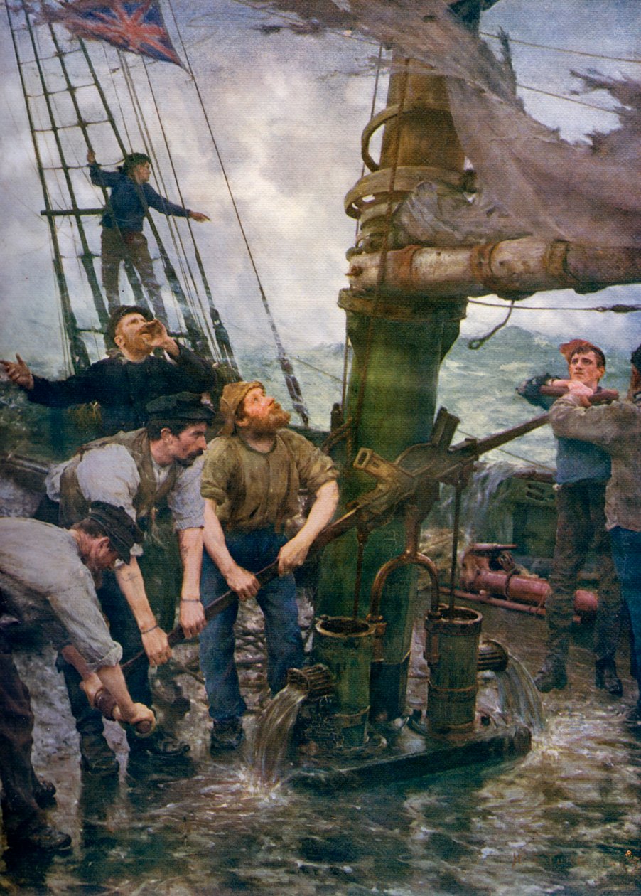 Wszystkie ręce do pomp, 1888-1889, 1912. autorstwa Henry Scott Tuke