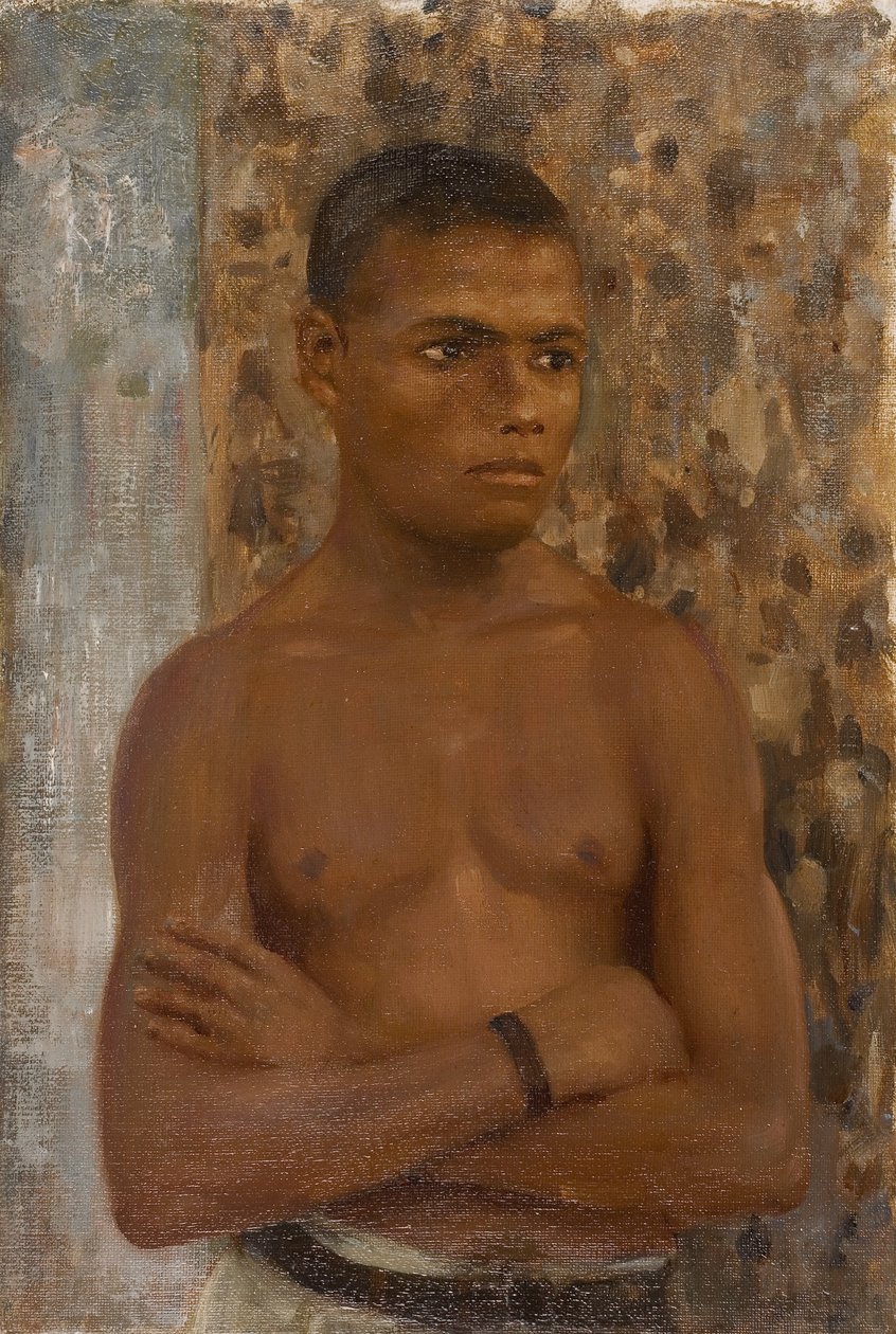 Pół długości Ralpha, 1923 (olej na płótnie) autorstwa Henry Scott Tuke