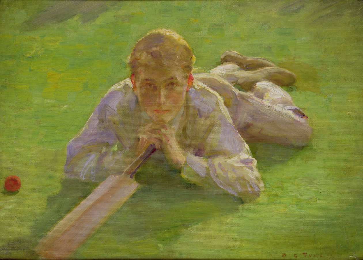 Henry Allen w Cricketing Whites autorstwa Henry Scott Tuke