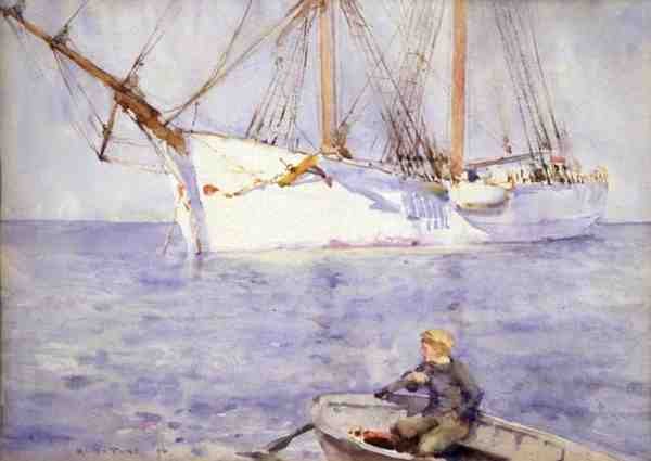 Efekt zachodu słońca autorstwa Henry Scott Tuke