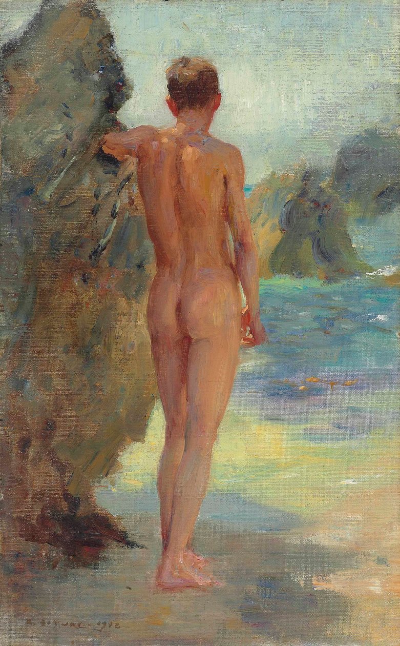 Kąpiący się, 1912 autorstwa Henry Scott Tuke