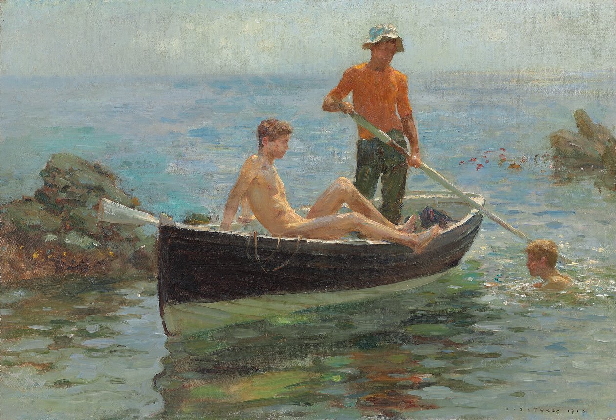 Pomarańczowa koszulka, 1913 autorstwa Henry Scott Tuke