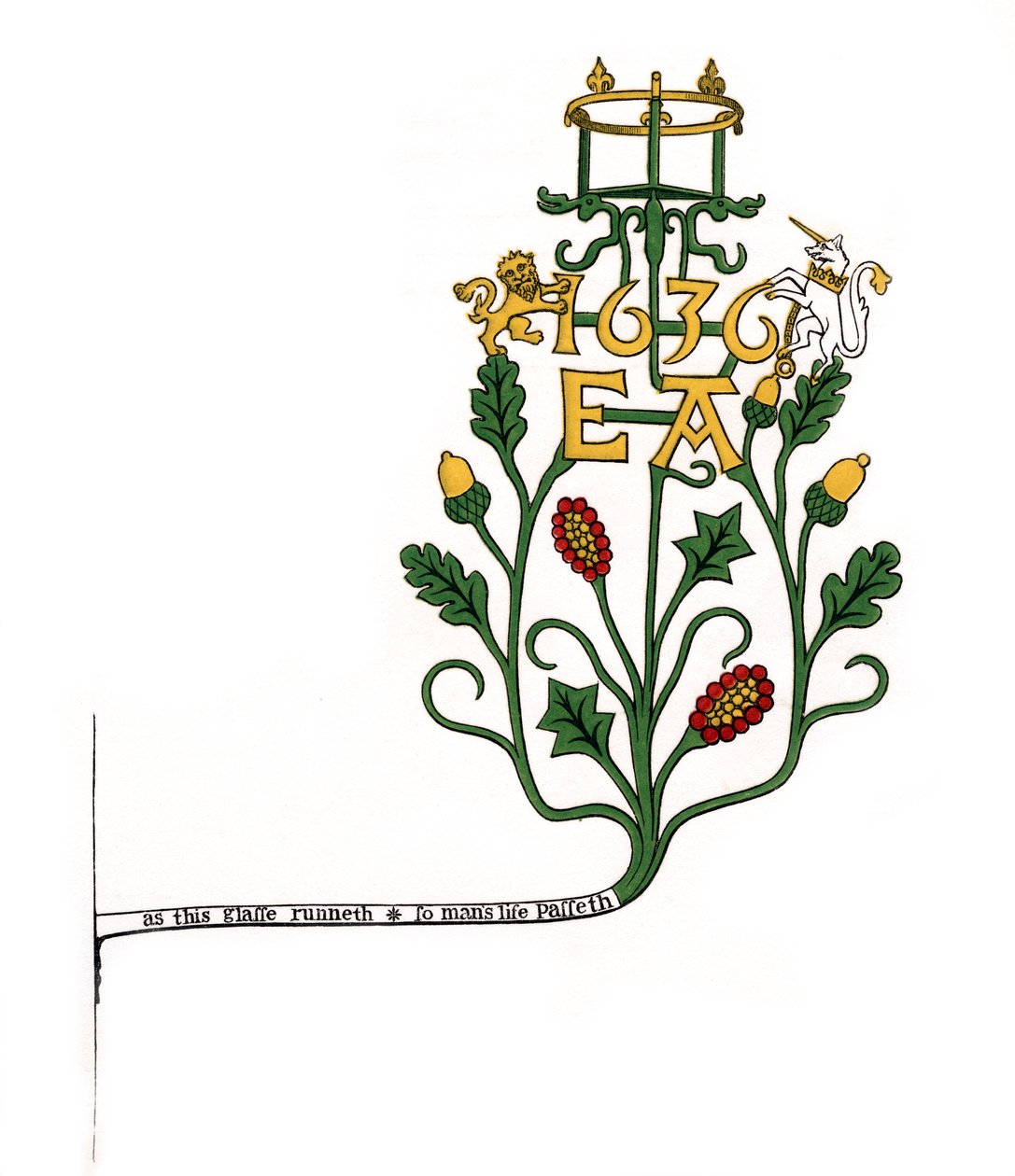 Wspornik pod klepsydrę, 1636, 1843. autorstwa Henry Shaw