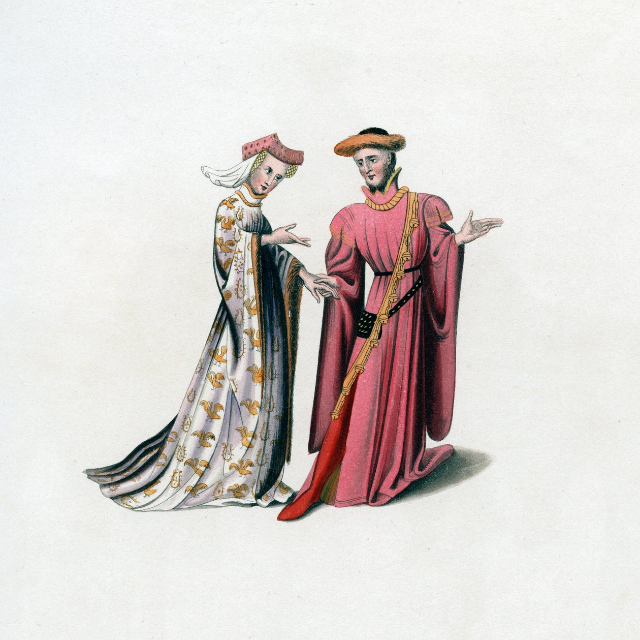 Suknia dworska, XIV w., 1843 r. autorstwa Henry Shaw