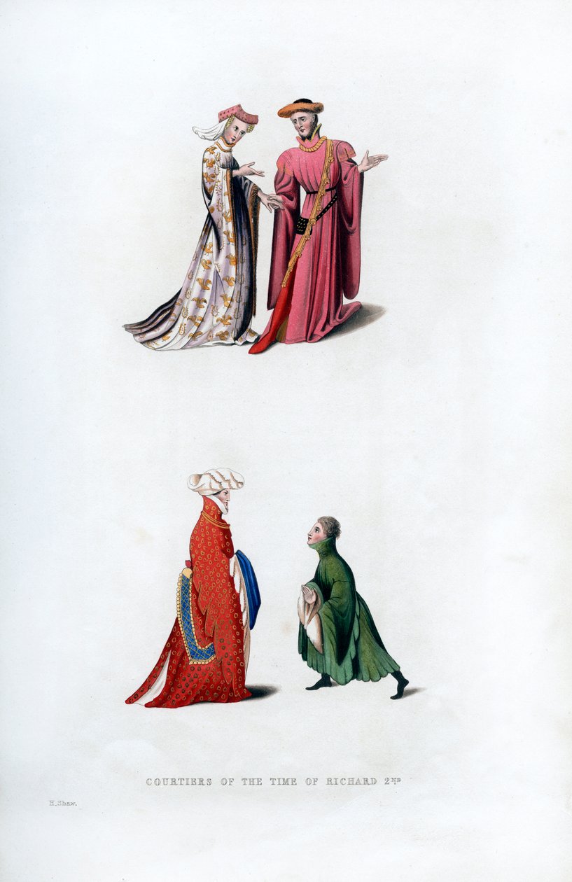 Suknia dworska, XIV w., 1843 r. autorstwa Henry Shaw