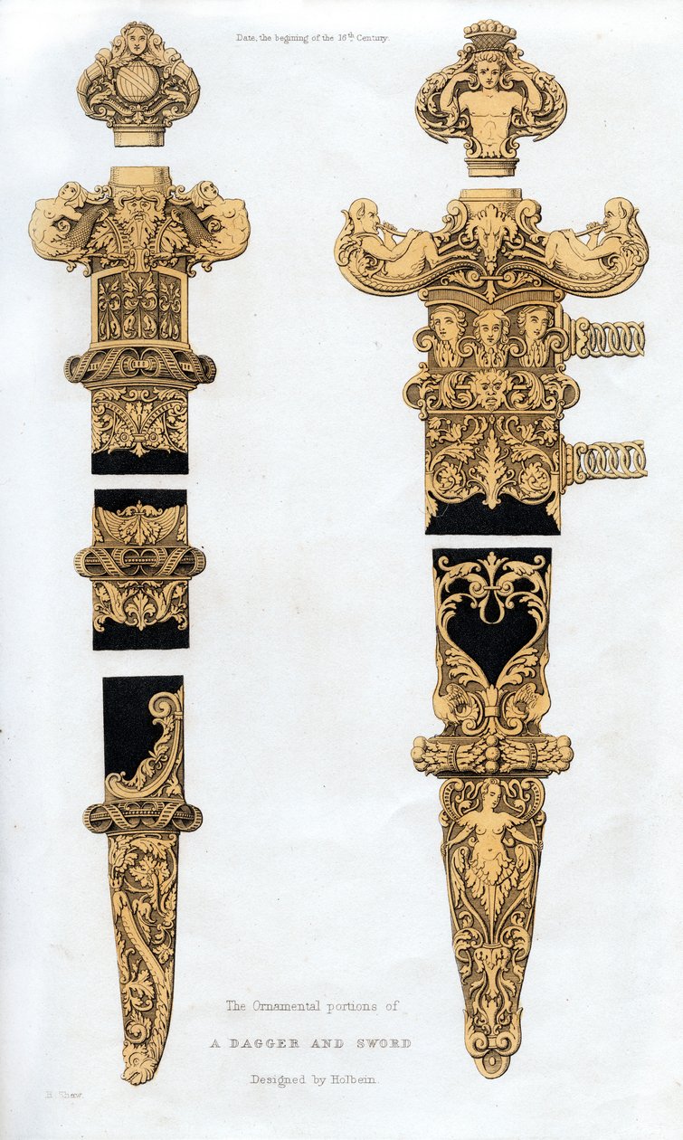 Sztylet i miecz, początek XVI w., 1843 r. autorstwa Henry Shaw