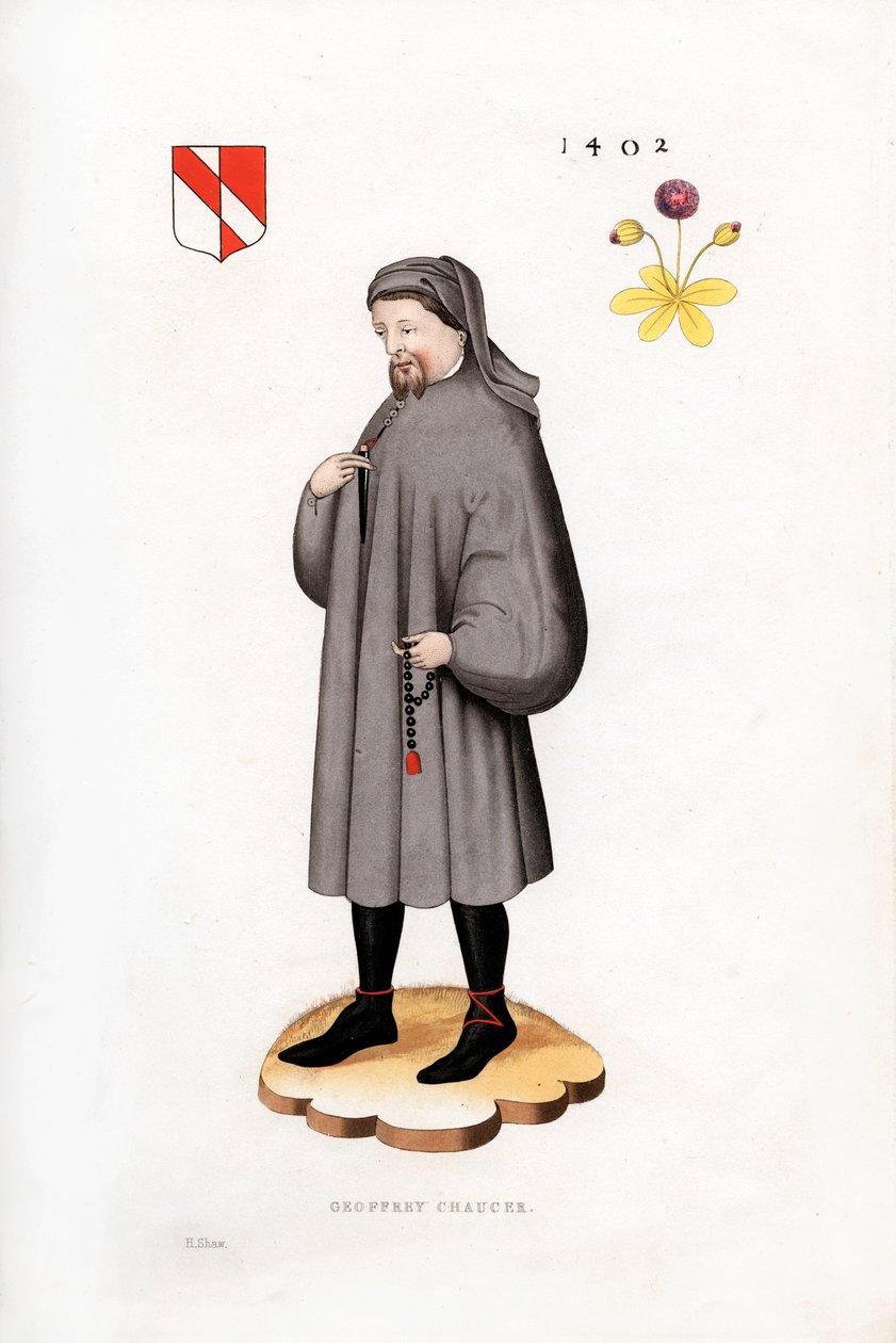 Geoffrey Chaucer, 1402, 1843. autorstwa Henry Shaw