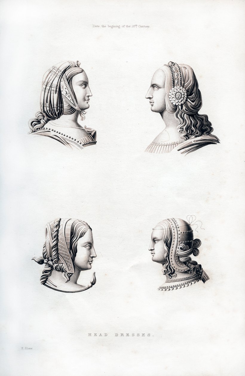 Nakrycia głowy, początek XVI w., 1843 r. autorstwa Henry Shaw