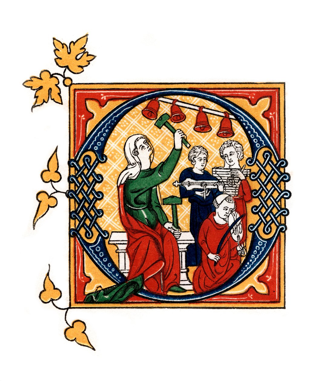 Pierwsza litera O, XIV wiek, 1843. autorstwa Henry Shaw