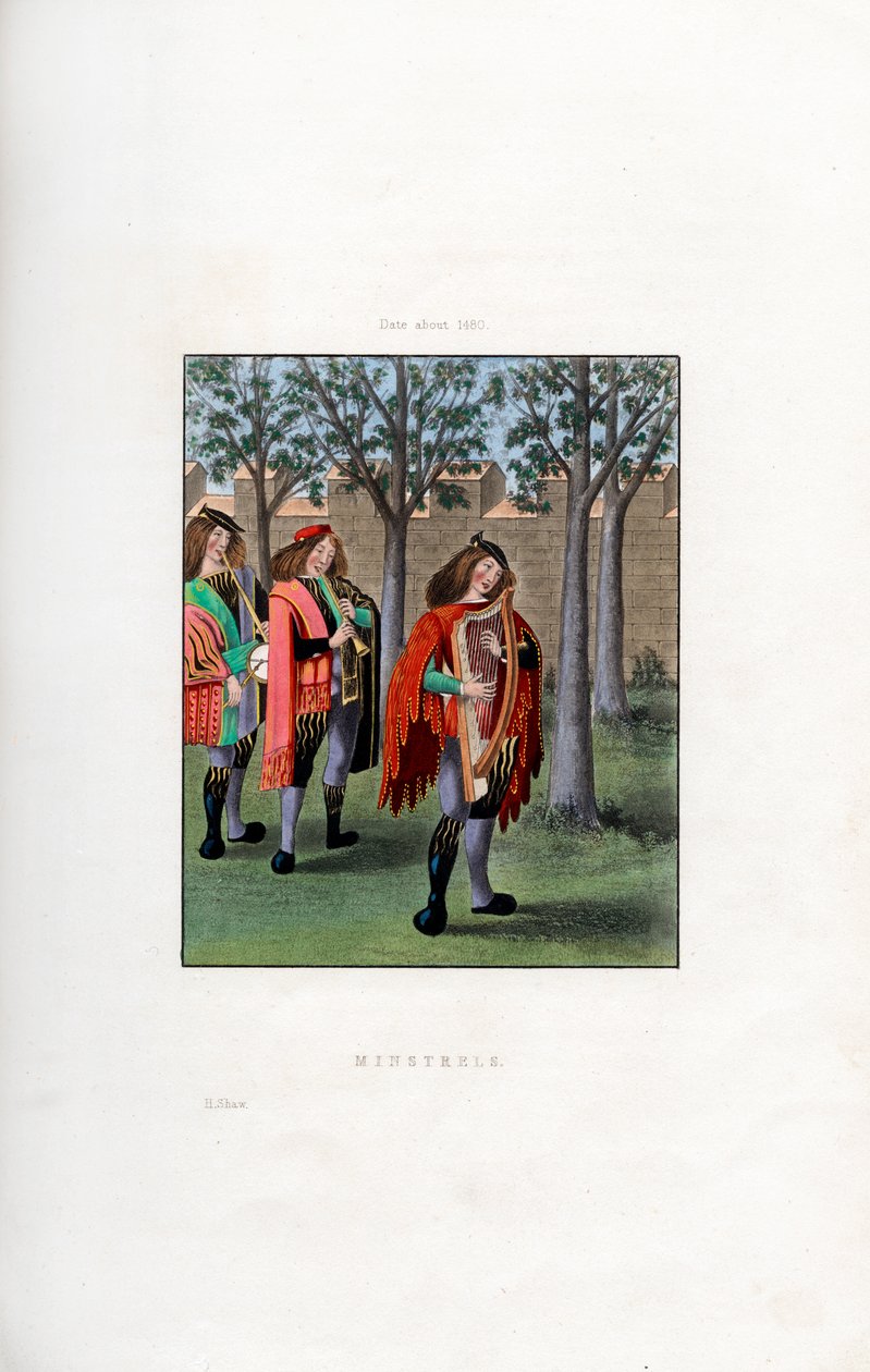 Minstrele, ok. 1480, 1843 r. autorstwa Henry Shaw