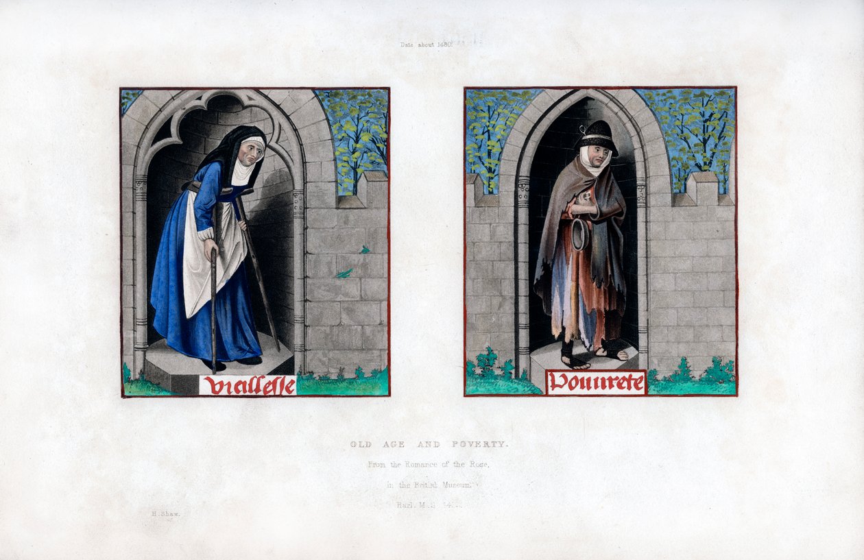 Starość i ubóstwo, ok. 1480, 1843 r. autorstwa Henry Shaw