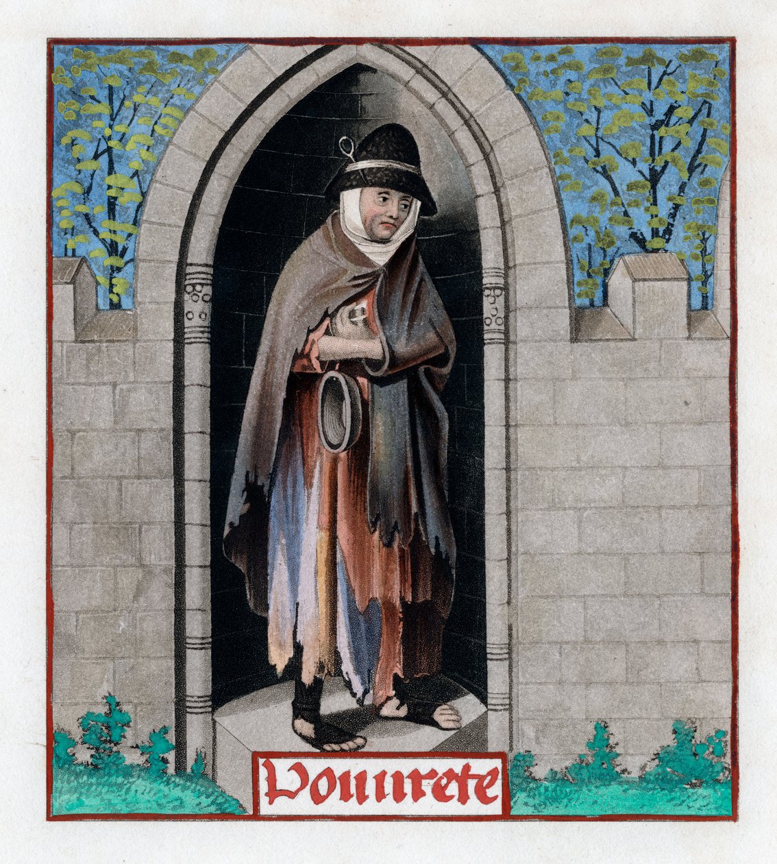 Ubóstwo, ok. 1480, 1843 r. autorstwa Henry Shaw