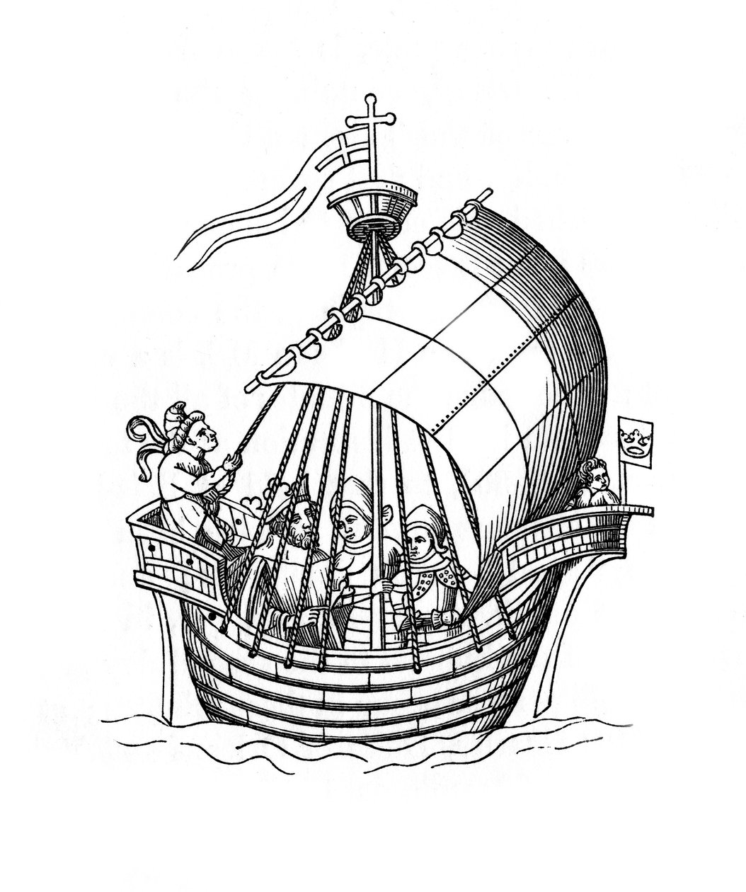 Żaglowiec, 1445, 1843. autorstwa Henry Shaw