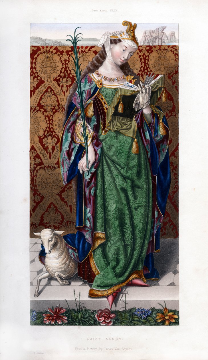 Św. Agnieszka, ok. 1520, 1843 r. autorstwa Henry Shaw