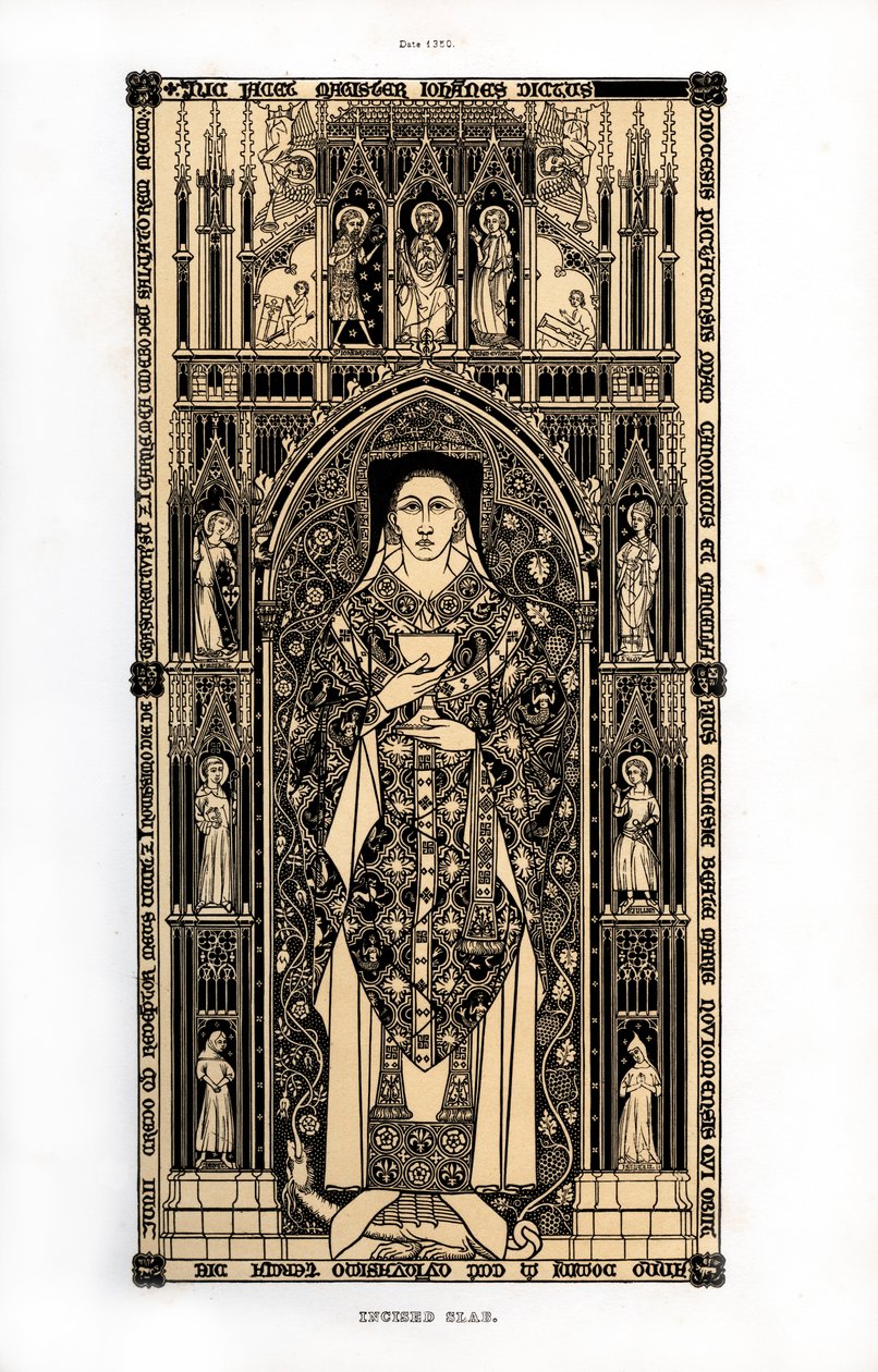 Kanon z Poitiers, c1350, 1843. autorstwa Henry Shaw