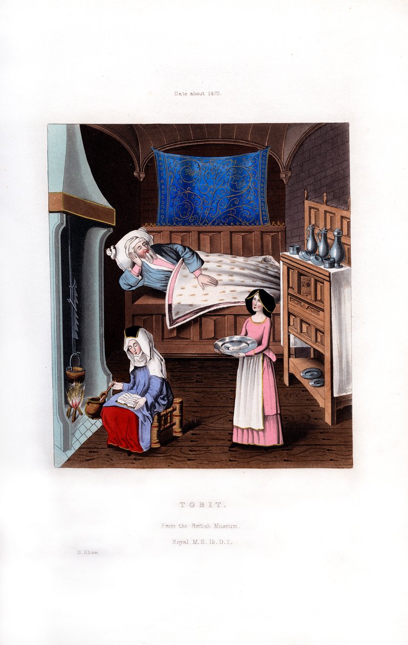 Tobit, ok. 1470, 1843. autorstwa Henry Shaw