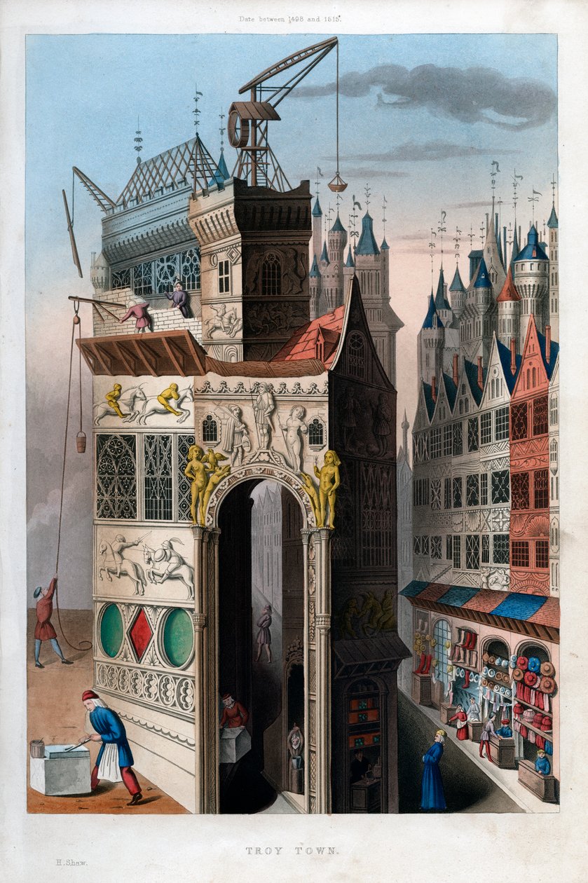Miasto Troja, 1498-1515, 1843. autorstwa Henry Shaw