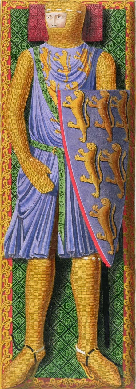 William Longespee, 1. hrabia Salisbury (zm. 1226) po rękopisie z połowy XIII wieku w Bibliotece Uniwersytetu Cambridge autorstwa Henry Shaw