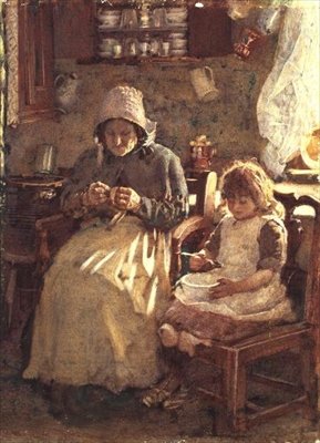 Babcia i Dziecko, Yorkshire autorstwa Henry Silkstone Hopwood
