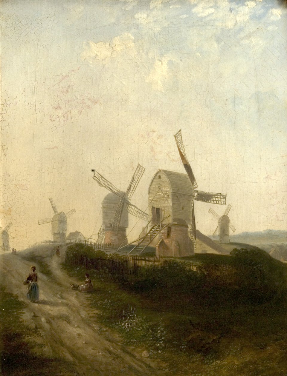 Wiatraki w Nottingham Forest, 1847 autorstwa Henry Smyth