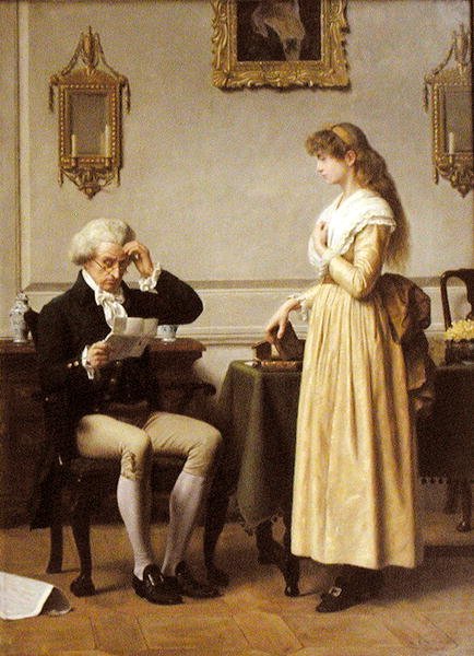 Konto szwaczki (olej na płótnie) autorstwa Henry Stacey Marks