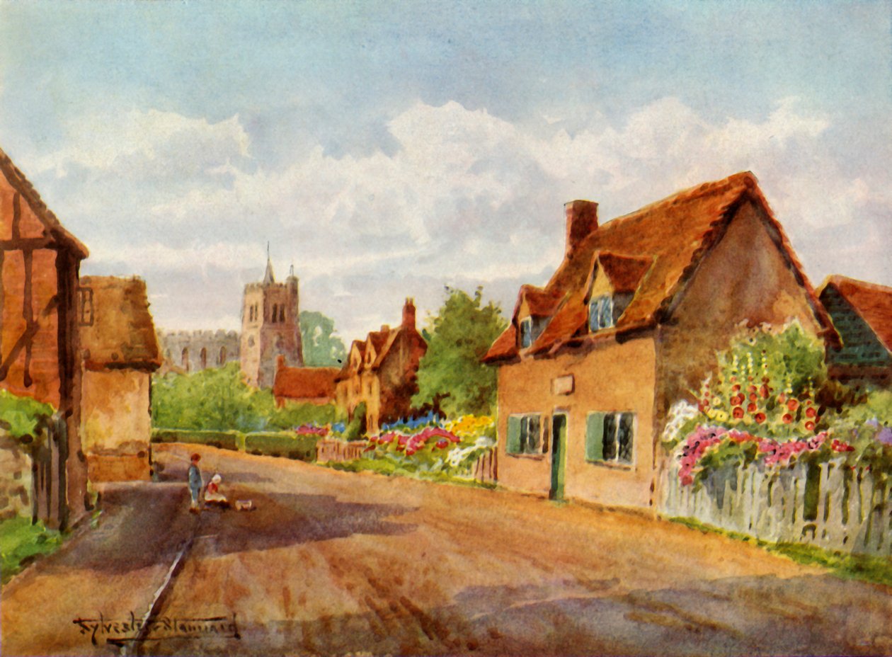 „Domek Bunyana, Elstow, Bedford”, 1943. autorstwa Henry Stannard