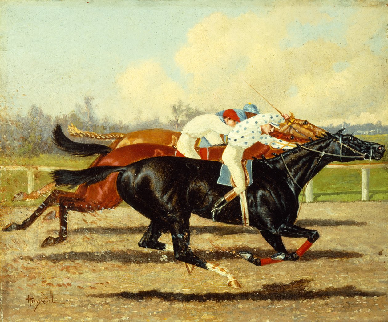 Galilea, Dobbins i Domino Running in the Futurity Stakes, Belmont Park autorstwa Henry Stull