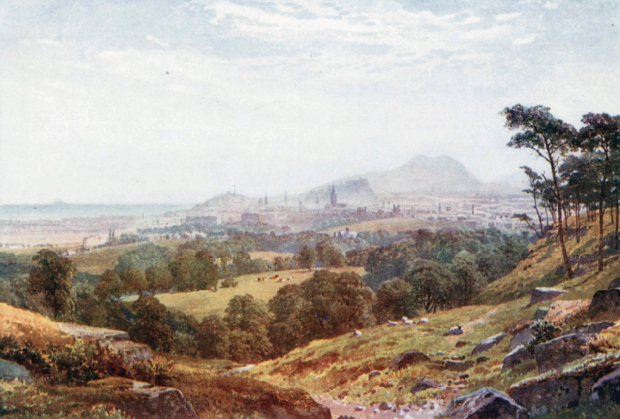 Edynburg z "Odpocznij i bądź wdzięczny" (kolorowa litografia) autorstwa Henry Sutton Palmer
