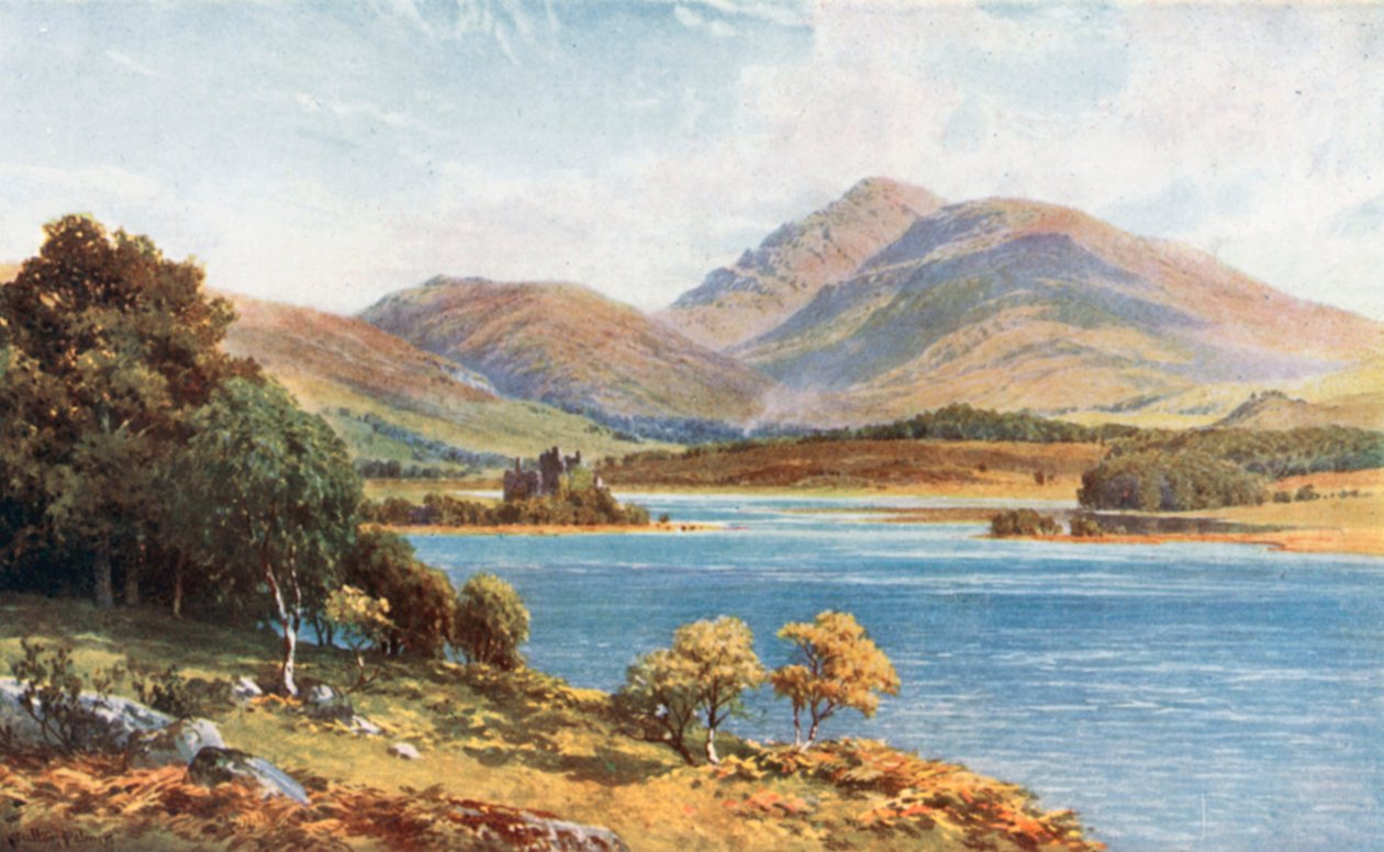 Zamek Kilchurn, Loch Awe, Argyllshire (kolorowa litografia) autorstwa Henry Sutton Palmer