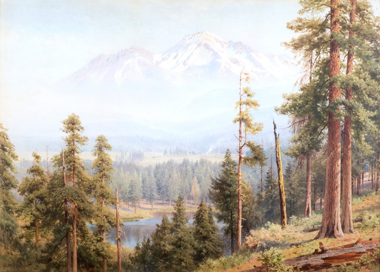 Shasta - śnieżne chmury, Kalifornia, ok. 1910 r. (akwarela) autorstwa Henry Sutton Palmer
